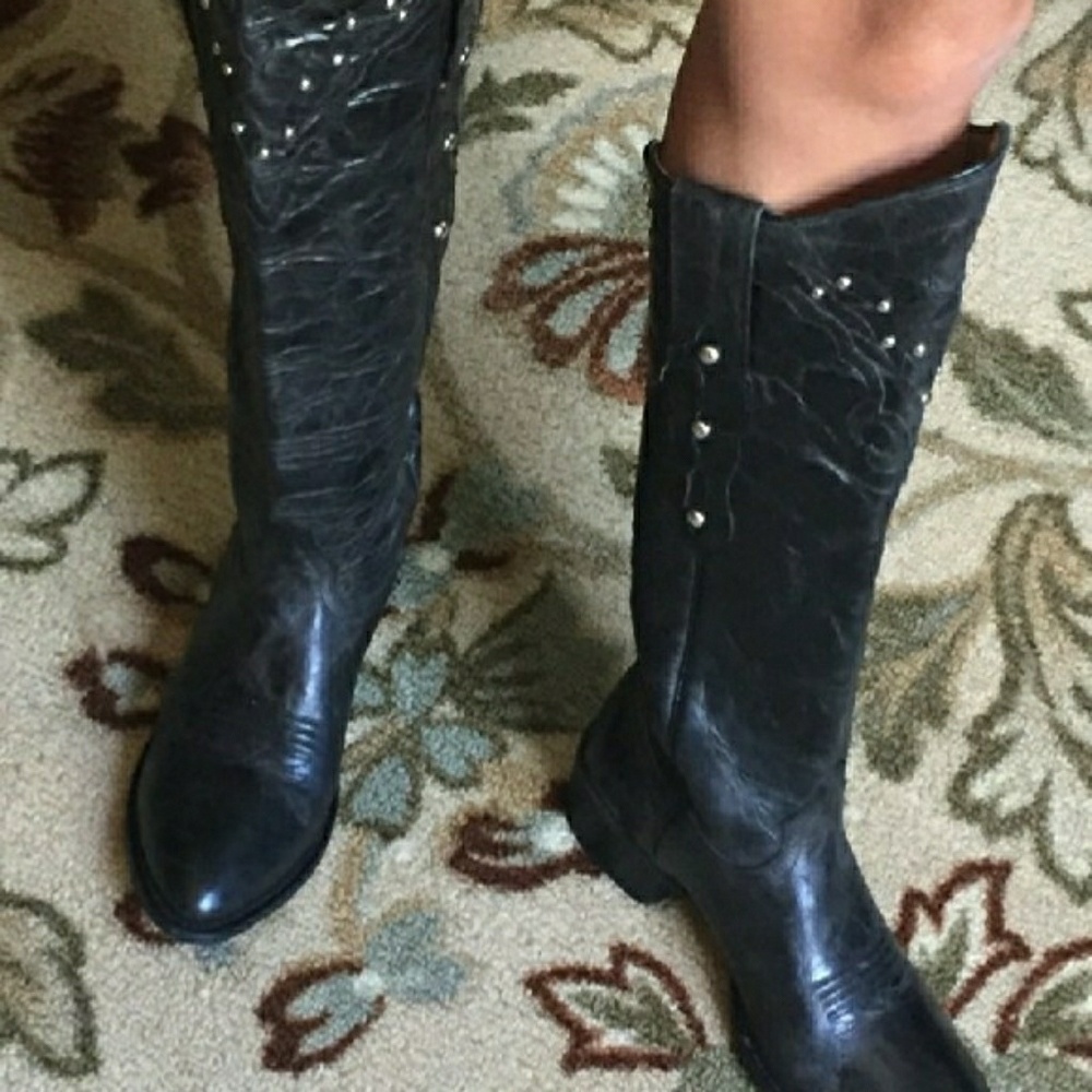 Johnny Ringo knee high studded boots